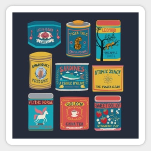 Vintage Canned Goods - fun design by Cecca Designs Sticker